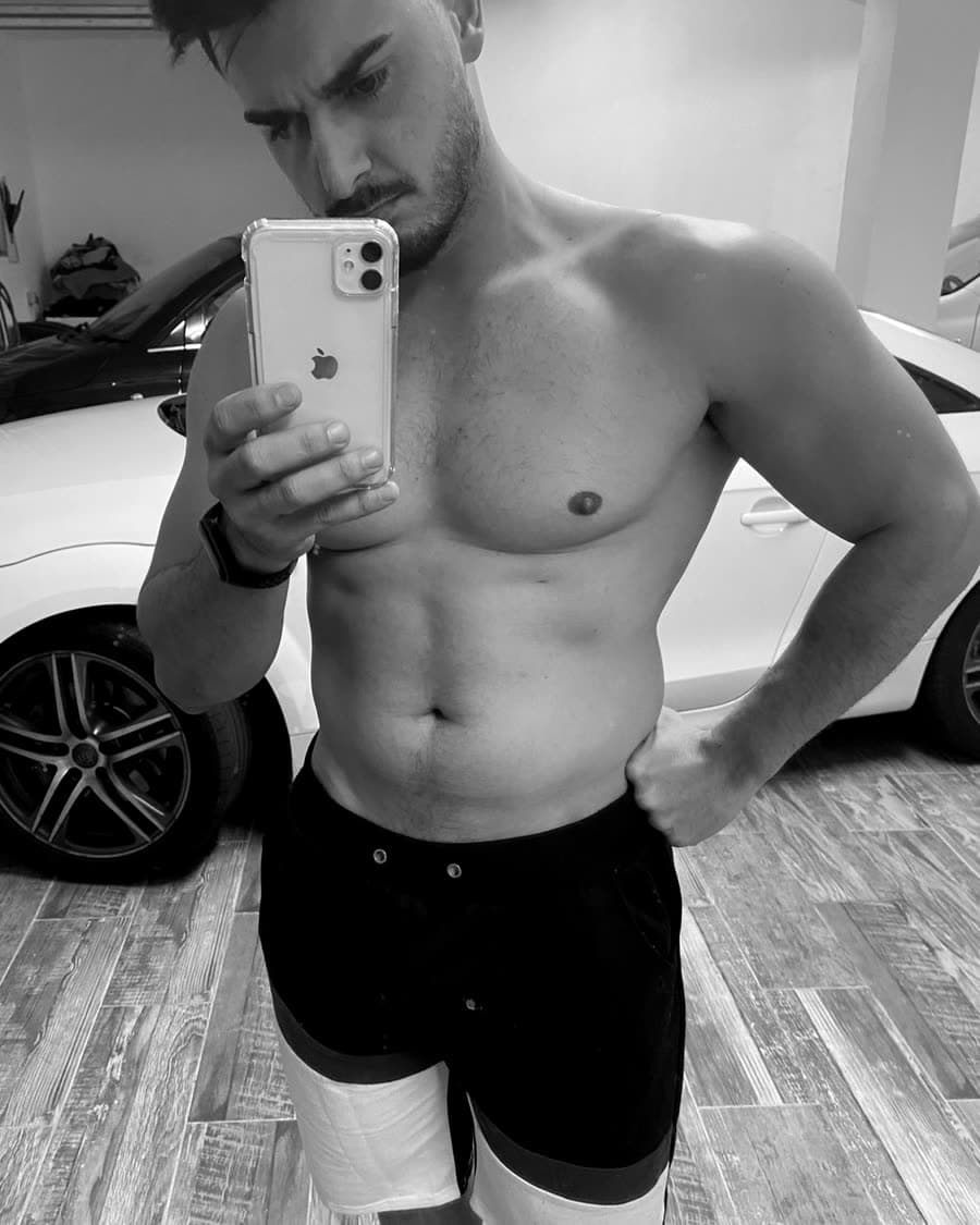 Diego antes de competir, en sus inicios entrenando